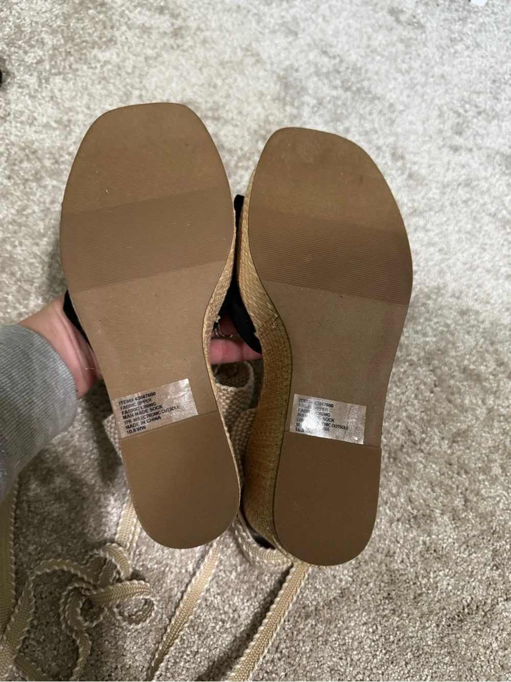 NEW!! torrid Black Bow Espadrille Wedge Sandals with Natural Wrap Ties